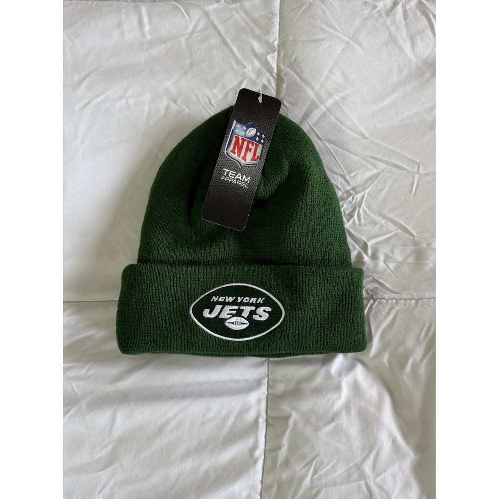 New York Jets Sideline Cold Weather Cuffed Knit Beanie Skully Cap Hat Green New